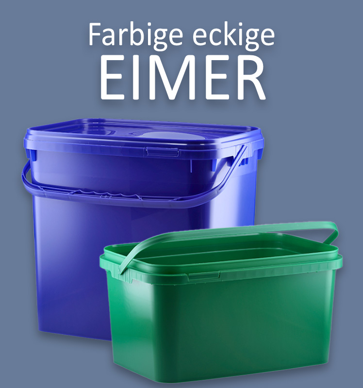 FARBIGE ECKIGE EIMER