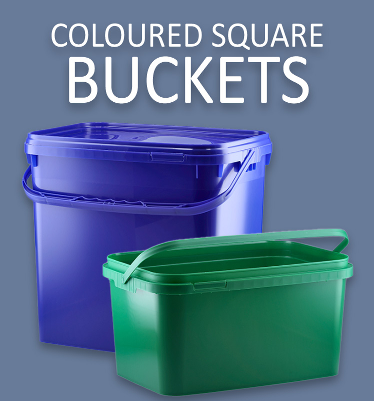 COLOURED SQUARE BUCKETS