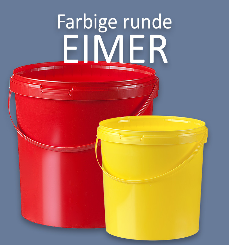 FARBIGE RUNDE EIMER