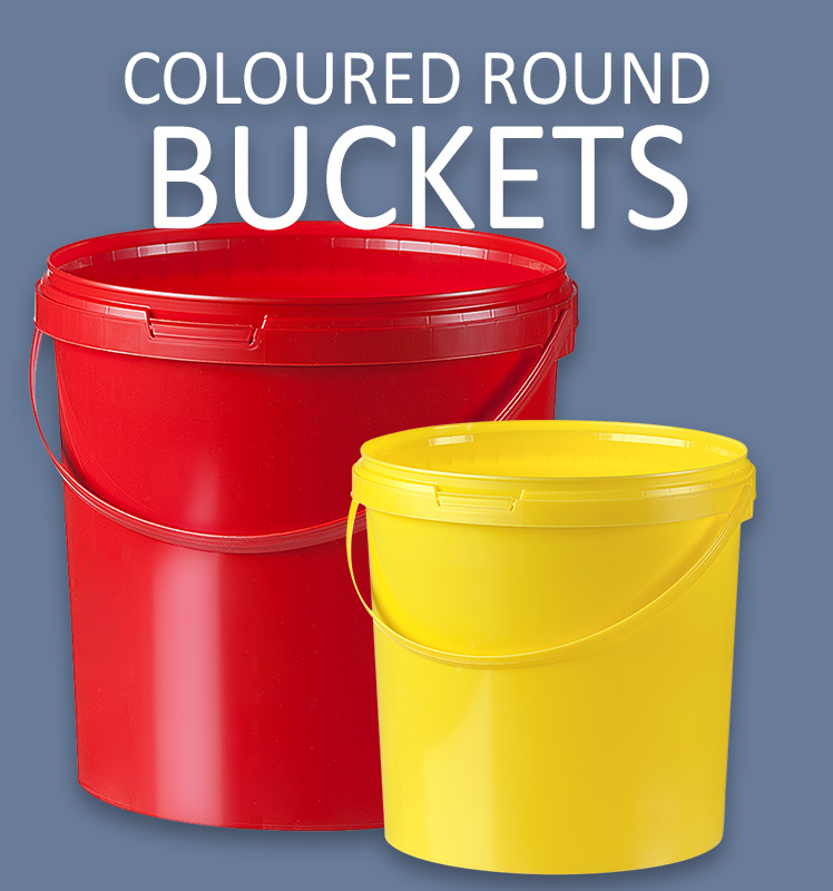 COLOURED ROUND BUCKETS