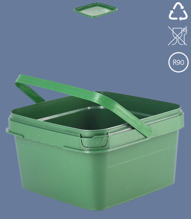 QUADRAT-EIMER 3,2 L Re90 / GREEN